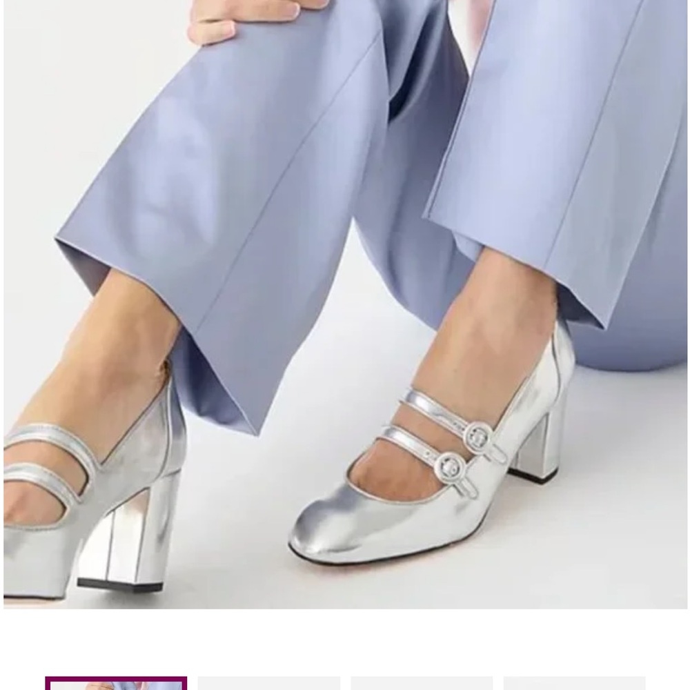 Maisie double strap heels in Metallic leather size 6 1/2 - Picture 2 of 7